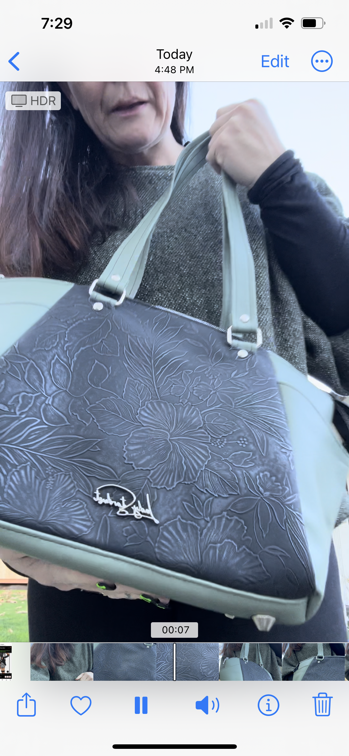 Hibiscus Shoulder Bag - Black & Green
