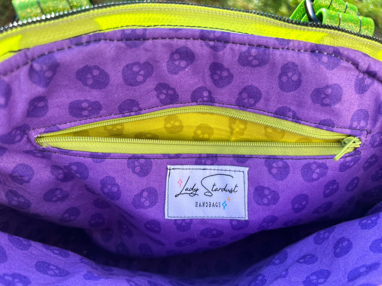 Lime Green Webbed Shoulder Bag