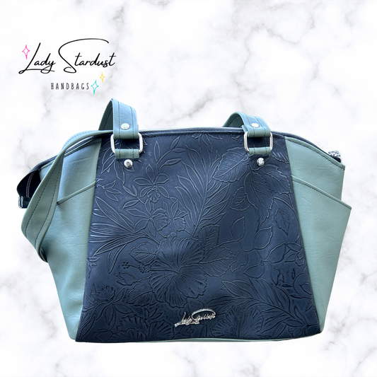 Hibiscus Shoulder Bag - Black & Green