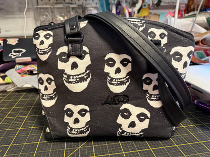 Crimson Ghost Handbag with Stud Accents
