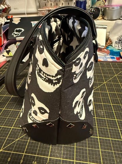 Crimson Ghost Handbag with Stud Accents